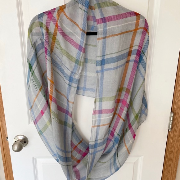 Coach Tattersall Plaid Infinity Scarf - Picture 4 of 6
